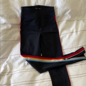 Spiritual Gangster rainbow stripe workout leggings